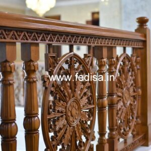 Modern Brass Wood Fence Collection for Villas No-2684
