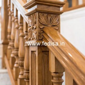 Stylish Brass Wood Balcony Railings with Artistic Finish No-2685