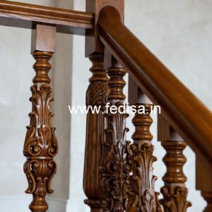 Elegant Brass Wood Staircase Handrails Collection No-2686