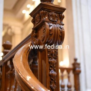 Elegant Brass Wood Balcony Collection for Modern Homes No-2692