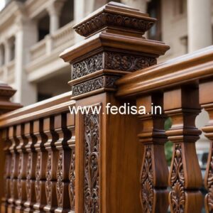 Modern Brass Wood Balcony Safety Fence Inspiration No-2696