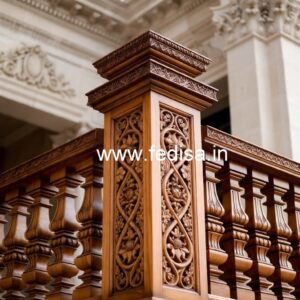 Stylish Brass Wood Staircase Collection for Homes No-2697