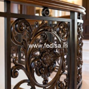 Elegant Brass Wood Handrail Design Inspiration No-2698