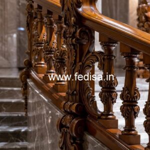 Decorative Brass Wood Staircase Decor for Luxury Villas No-2700