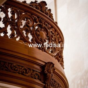 Brass Wood Railing Design for Luxury Homes No-2701