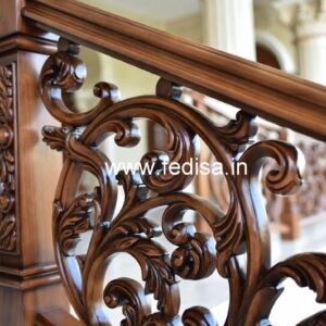 Elegant Brass Wood Staircase Railings No-2705