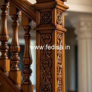 Brass Wood Handrail Design for Stairs No-2706