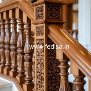 Premium Brass Wood Railing Collection No-2707