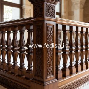 Decorative Brass Wood Railing Design No-2708