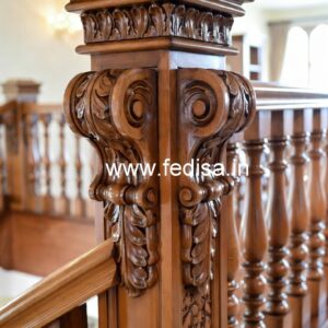 Brass Wood Balcony Fence Design No-2716