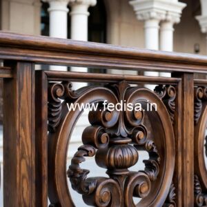 Elegant Brass Wood Fence Design No-2726