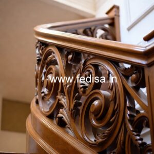 Elegant Brass Wood Balcony Handrails No-2734