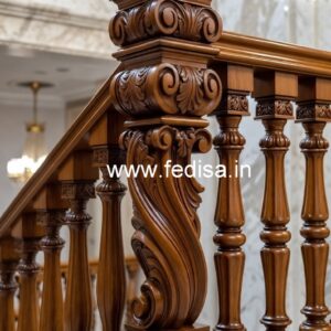 Brass Wood Staircase with Golden Finish No-2735