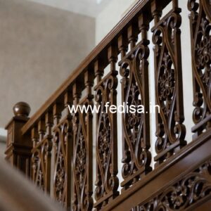 Stylish Brass Wood Balcony Railings No-2738