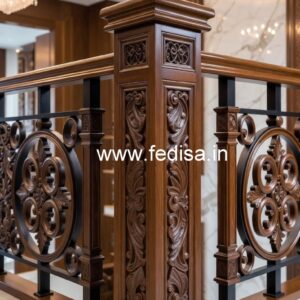 Brass Wood Balcony Safety Railings No-2746