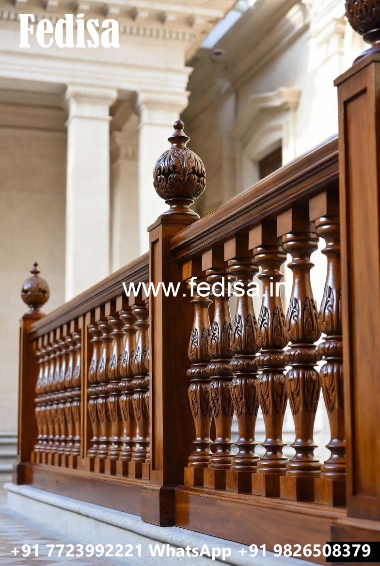 Beautiful Brass Wood Interior Railings No-2749