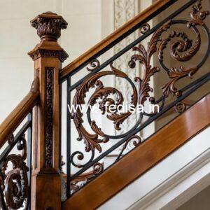 Brass Wood Handrail with Contemporary Style No-2756