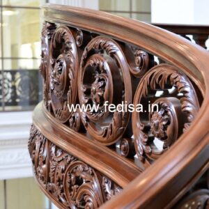 Brass Wood Staircase Design for Duplex Homes No-2761