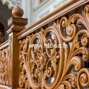 Stylish Brass Wood Balcony Safety Railings No-2769