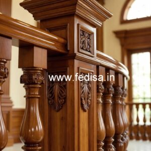 Luxury Brass Wood Balcony Fence Design No-2784