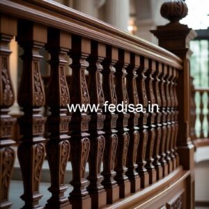 Brass Wood Stair Railings with Rich Finish No-2786