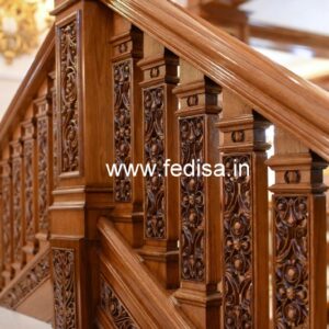Modern Brass Wood Handrails for Duplex House No-2795