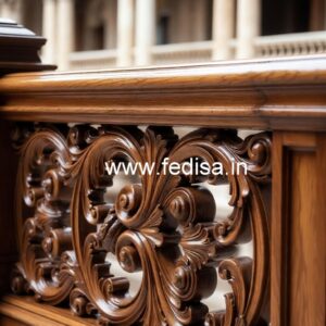 Elegant Brass Wood Railings for Contemporary Homes No-2796