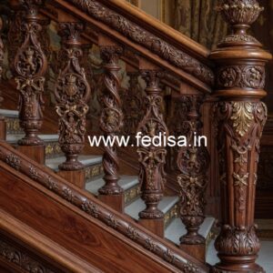 Elegant Brass Wood Stair Fence Collection No-2810