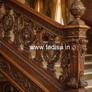 Stylish Brass Wood Interior Railings Inspiration No-2811