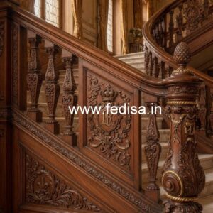 Brass Wood Staircase Side Railings for Villas No-2814