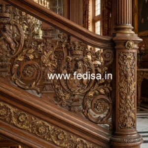 Brass Wood Handrail Design for Luxury Homes No-2826
