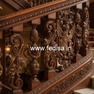 Modern Brass Wood Balcony Railings Collection No-2827