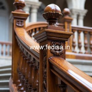 Elegant Brass Wood Staircase Interior Inspiration No-2828