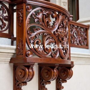 Elegant Brass Wood Staircase Design for Interiors No-2846