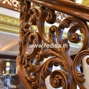 Elegant Brass Wood Railings for Staircase No-2853