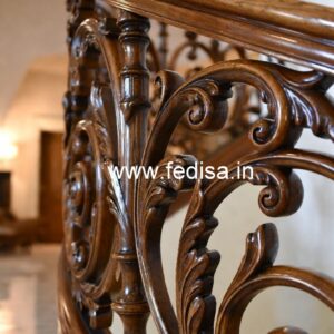 Elegant Brass Wood Fence for Balcony Design No-2859