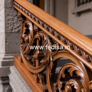 Premium Brass Wood Stair Railings Inspiration No-2865