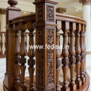 Luxury Brass Wood Staircase Handrails for Duplex No-2868