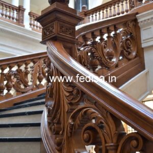 Modern Brass Wood Railings for Interior Staircase No-2871