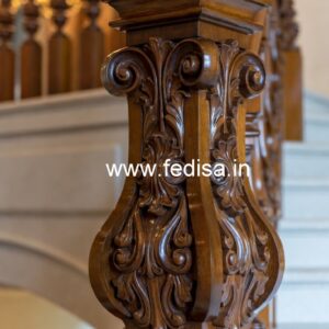 Premium Brass Wood Balcony Fence Inspiration No-2873