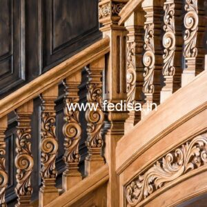 Elegant Brass Wood Balcony Safety Railings No-2876