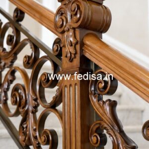Modern Brass Wood Staircase Side Fence Ideas No-2877