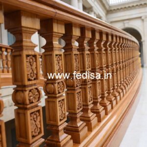 Premium Brass Wood Balcony Railings with Rich Finish No-2881