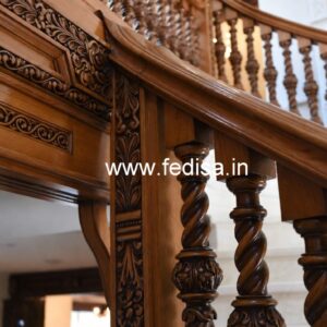 Stylish Brass Wood Railings for Dream Homes No-2886