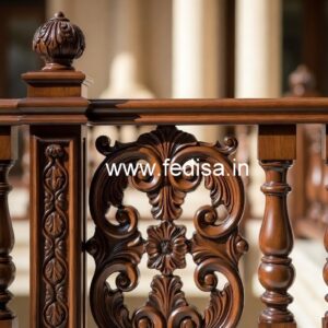 Modern Brass Wood Balcony Handrails with LED Lights No-2888