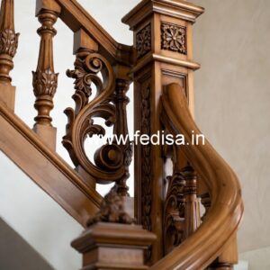 Elegant Brass Wood Railings with Artistic Look No-2899