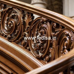 Elegant Brass Wood Staircase Fence Design No-2904