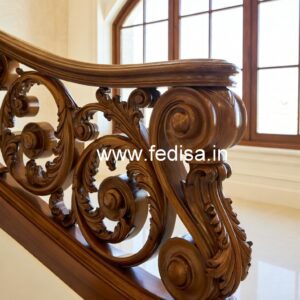 Modern Brass Wood Staircase with Glass Railings No-2907
