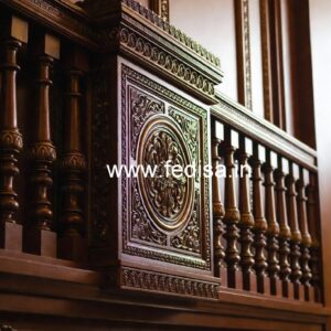 Stylish Brass Wood Railings for Villas No-2908