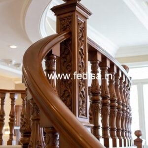Modern Brass Wood Railings with Premium Style No-2912
